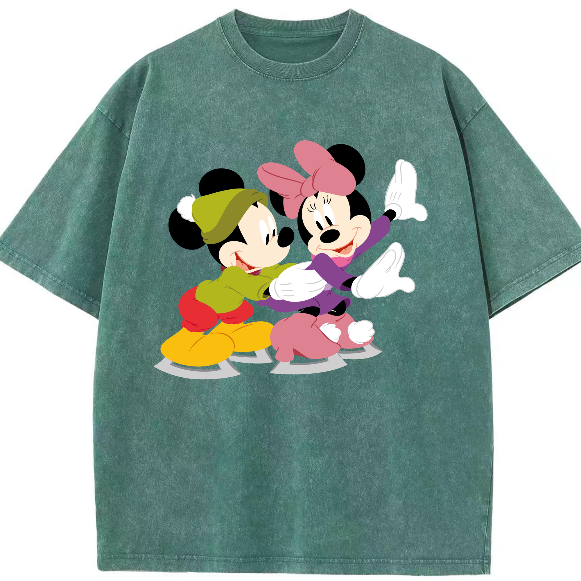 （画像用） ミッキーマウス Mickey Mouse 綿100% ヴィンテージ風 半袖Tシャツ（フロントプリント）